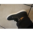 Bruine hoge herensneakers met veters en gespdetail voor casual en streetwear