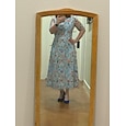 A-lijn Jurken Over de knie Cocktail jurk Bruiloft gast jurk Moeder van de bruid jurk Halve mouw Strakke ronde hals Elegant Casual Formeel Bruiloft gast Kentucky Derby Chiffon Tule met Bloemenprint