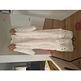 Dames Knielengte jurk Kanten jurk Witte jurk Casual jurk Elegant Modieus Modern Buiten Vakantie Uitgaan Normale pasvorm Effen Korte mouw V-hals Wit Zomer Lente