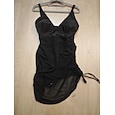 Dames Zwemkleding Een stukje Monokini Zwempak Netstof Buikcontrole Hoge taille Slank Blote rug Vakantie Strand Kleding Effen Kleur V-hals Mouwloos Badpakken