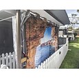 Rideau d'intimité extérieur imperméable, rideaux de terrasse coulissants, rideaux de pergola à œillets paysage forestier 3D pour tonnelle, balcon, porche, fête, 1 panneau
