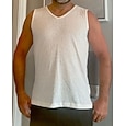 Hombre Camiseta de tirantes de lino Camisa sin mangas Camisa de batidor de esposas Sin Mangas Escote en Pico Verano Plano Moda Básico Bohemio Delgado Suave Playa Vacaciones Casual Diario Negro Blanco
