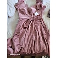 Dames Theelengte Cocktail jurk Jurk Set Bruiloft gast jurk A lijn jurk Elegant Formeel Bruiloft Feest Normale pasvorm Bloemig Lange mouw Strakke ronde hals Grijs roze Zomer Lente Herfst