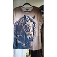 Dames T-shirt Afdrukken Grafisch dier Paard Vintage Modieus Stijlvol Korte mouw Strakke ronde hals Ronde hals Normale tops Dagelijks Weekend blauw Licht Bruin Stoffig blauw Zomer Lente