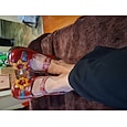 Paarse leren instapklompen voor dames met bloemenprint en 3D-bloemapplicatie – vintage, comfortabele Boheemse schoenen voor casual gebruik, tuinieren en reizen