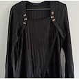 Femmes Pull Occasionnel Couleur Unie Col carré Tricoté Fendu manche longue Hauts Longs Tricoter Quotidien Fête Sortir Noir Fuchsia Printemps Automne