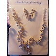 1 set Bruidsjuwelen Sets Voor Vrouwen Witte Feest Bruiloft Rhinestone Legering Link  Ketting Daling Bloem Botanisch  Cadeau  Verloving dress to impress