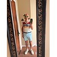 Heren T-shirt met een verwassen retro look, veelkleurige horizontale strepen, vintage jaren 70 stijl, grafische print, slim fit, muscle fit, V-hals, zomerse casual dagelijkse kleding, designer