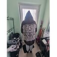 Viking boho dames vest vintage dagelijks etnisch geometrisch kleurverloop geribbeld capuchon zak knopen print lange mouwen lange tops gebreid buiten weekend geel blauw herfst winter