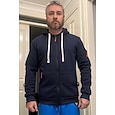 Voor heren Trui met capuchon Hoodie met volledige rits Fleece hoodie Tactische capuchon Zwart Marineblauw Khaki Lichtgrijs Donkergrijs Capuchon Effen Vetoketju Zak Casual Dagelijks Sport & Outdoor
