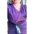 Mujer Vestido maxi Vestido cola de Sirena Elegante Fiesta de Noche Boda Graduación Acordonado Embellecido Floral Manga 3/4 Escote en Pico Color Berenjena