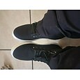 Bruine hoge herensneakers met veters en gespdetail voor casual en streetwear