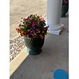 Estaca de flores artificiales de 60 cm para decoración de exteriores, con forma de bola de boj violeta, estacas multicolores para jardín, patio y césped, plástico resistente que no se decolora, decoración para todas las estaciones.