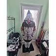 Viking boho dames vest vintage dagelijks etnisch geometrisch kleurverloop geribbeld capuchon zak knopen print lange mouwen lange tops gebreid buiten weekend geel blauw herfst winter