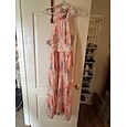 Dames Maxi-jurk Zonnejurk Chiffon jurk Bloemetjesjurk Jurk met halternek Elegant Modieus Modern Buiten Strand Vakantie Normale pasvorm Bloemig Mouwloos Halternek Oranje Zomer Lente