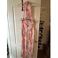 Dames Maxi-jurk Zonnejurk Chiffon jurk Bloemetjesjurk Jurk met halternek Elegant Modieus Modern Buiten Strand Vakantie Normale pasvorm Bloemig Mouwloos Halternek Oranje Zomer Lente