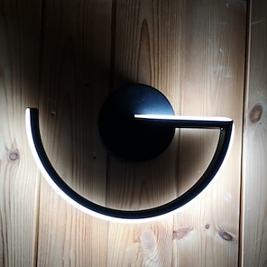 Fu Man Li Trading Company Nordic Massivholz kommt mit Schalter Wandleuchte Schlafzimmer Holz Farbe Gang Nachttischlampe A+ Farbe : Schwarz