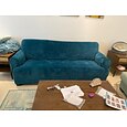 Funda de sofá elástica de terciopelo elástico, para sofá seccional, sillón, sofá de dos plazas, burdeos, rojo, 4 o 3 plazas, en forma de L, color liso, suave y duradera