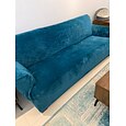 Funda de sofá elástica de terciopelo elástico, para sofá seccional, sillón, sofá de dos plazas, burdeos, rojo, 4 o 3 plazas, en forma de L, color liso, suave y duradera