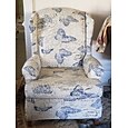 1 set med 2 delar blommigt tryckt wingback stolsöverdrag vingstols överdrag spandex tyg wingback fåtöljöverdrag med elastisk botten för vardagsrummets inredning
