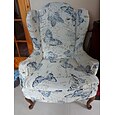 1 set med 2 delar blommigt tryckt wingback stolsöverdrag vingstols överdrag spandex tyg wingback fåtöljöverdrag med elastisk botten för vardagsrummets inredning