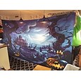 halloween dekorationer gobeläng jack o lykta pumpa dekor väggkonst stor hängande gobeläng väggmålning dekor fotografi bakgrund filt gardin hem sovrum vardagsrum fladdermus spökhus kyrkogård