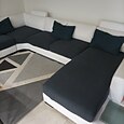 stretch soffa sittdyna överdrag täcka elastisk soffa fåtölj loveseat 4 eller 3 sits grå enkel solid mjuk tålig tvättbar