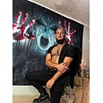 Halloween Dekorationen Monster Urlaub Wandteppich Kunst Dekor Decke Vorhang Picknick Tischdecke hängend Zuhause Schlafzimmer Wohnzimmer Wohnheim Dekoration psychedelisch blutige Hand Zombie Spuk