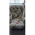 1 set med 2 delar blommigt tryckt wingback stolsöverdrag vingstols överdrag spandex tyg wingback fåtöljöverdrag med elastisk botten för vardagsrummets inredning