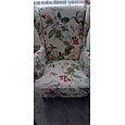1 set med 2 delar blommigt tryckt wingback stolsöverdrag vingstols överdrag spandex tyg wingback fåtöljöverdrag med elastisk botten för vardagsrummets inredning