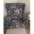housse de chaise à oreilles spandex tissu housses de canapé fauteuil à oreilles avec un siège housse de coussin motif floral protecteur de meubles pour le salon