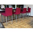 Stretch-Barhockerbezug, Thekenhocker, Kneipenstuhl-Schonbezug, Burgunderrot/Schwarz, für Esszimmer, Café, Barhocker-Schonbezug, abnehmbarer Möbelstuhl-Sitzbezug, Jacquard-Stoff mit elastischem Boden