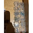 Caixa de recipientes de armazenamento de plástico transparente mini quadrado 20 peças com tampas para itens pequenos resina epóxi