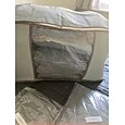 1 peça grande bolsa organizadora para roupas embaixo da cama com alça reforçada, recipientes para guardar roupas de cama, edredons, roupas, armário, janela transparente, zíperes resistentes