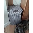 Bolsa de almacenamiento de ropa de 1 pieza, bolsa de almacenamiento de tela plegable con patrón de pata de gallo, bolsa de almacenamiento de edredón de algodón impermeable a prueba de humedad de gran