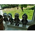 coola skelettfigurer, halloween skalle staty skelett docka harts hantverk ornament, mode mini coola skelett figurer dekor skelett man harts staty docka för hemmakontor skrivbord dekoration