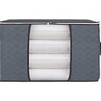 1 peça grande bolsa organizadora para roupas embaixo da cama com alça reforçada, recipientes para guardar roupas de cama, edredons, roupas, armário, janela transparente, zíperes resistentes