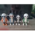 coola skelettfigurer, halloween skalle staty skelett docka harts hantverk ornament, mode mini coola skelett figurer dekor skelett man harts staty docka för hemmakontor skrivbord dekoration