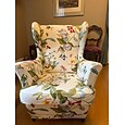 1 set med 2 delar blommigt tryckt wingback stolsöverdrag vingstols överdrag spandex tyg wingback fåtöljöverdrag med elastisk botten för vardagsrummets inredning