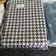 1pc bolsa de armazenamento de roupas, bolsa de armazenamento de tecido dobrável padrão houndstooth, bolsa de armazenamento de colcha de algodão à prova d'água à prova d'água de grande capacidade,