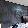 Halloween-Dekorationen Totenkopf Wandteppich zum Aufhängen, Wandkunst, großer Wandteppich, Wanddeko, Fotohintergrund, Decke, Vorhang, Zuhause, Schlafzimmer, Wohnzimmer, Dekoration