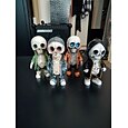 coola skelettfigurer, halloween skalle staty skelett docka harts hantverk ornament, mode mini coola skelett figurer dekor skelett man harts staty docka för hemmakontor skrivbord dekoration
