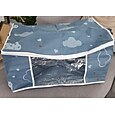 Organisateur de sac de rangement pour vêtements de grande capacité avec poignée renforcée, adapté aux couvertures, literie, pliable avec fermeture à glissière robuste, fenêtre transparente
