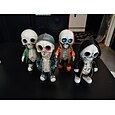 coola skelettfigurer, halloween skalle staty skelett docka harts hantverk ornament, mode mini coola skelett figurer dekor skelett man harts staty docka för hemmakontor skrivbord dekoration