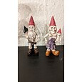 2 Stück Halloween Skelett Zwerge Harz Zombie Zwerg Statuen Skelett Zwerg Ornament Horror Schädel Elf Zwerg Figuren für Rasen Veranda Halloween Dekorationen Tischdekoration