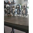 coola skelettfigurer, halloween skalle staty skelett docka harts hantverk ornament, mode mini coola skelett figurer dekor skelett man harts staty docka för hemmakontor skrivbord dekoration