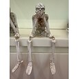 halloweenské sochy lebek, pryskyřičné skeletové police, sedící figurky pro domácí knihovnu a okraj stolu, dekorativní řemeslné ozdoby pro milovníky kostlivců