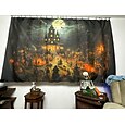 dekoracje na halloween gobelin jack o latarnia dynia wystrój wall art duży wiszący gobelin mural fotografia tło koc kurtyna strona główna sypialnia salon nietoperze nawiedzony dom cmentarz