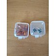 Caixa de recipientes de armazenamento de plástico transparente mini quadrado 20 peças com tampas para itens pequenos resina epóxi