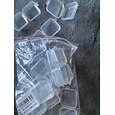Caixa de recipientes de armazenamento de plástico transparente mini quadrado 20 peças com tampas para itens pequenos resina epóxi